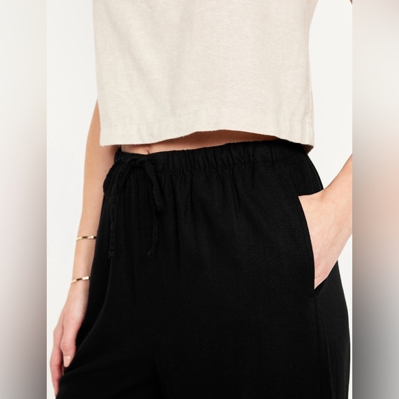 NWT! Black High-Waisted Linen-Blend Super Wide-Leg Pants - Multiple Sizes 🔹 - Picture 8 of 10
